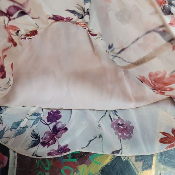 Kate and Lily floral ruffled dress size 10P - sheer top half - Boho Chic - Picture 4 of 10